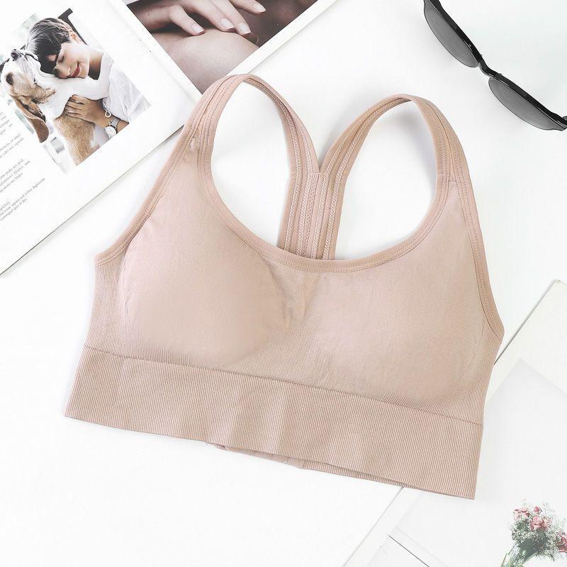 

Женский спортивный бюстгальтер для бега без косточек, бюстгальтер с X-образной спинкой, бесшовный бюстгальтер для тренировок, пуш-ап, сексуальный, быстросохнущий, для йоги, фитнеса, съемные подушечки, ударопрочный бюстгальтер XL бежевый