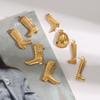  Trendy Stainless Steel Denim Punk DIY Pendant 18K PVD Plated Simple Sleek Metal Fashion Accessories Bijoux Gift