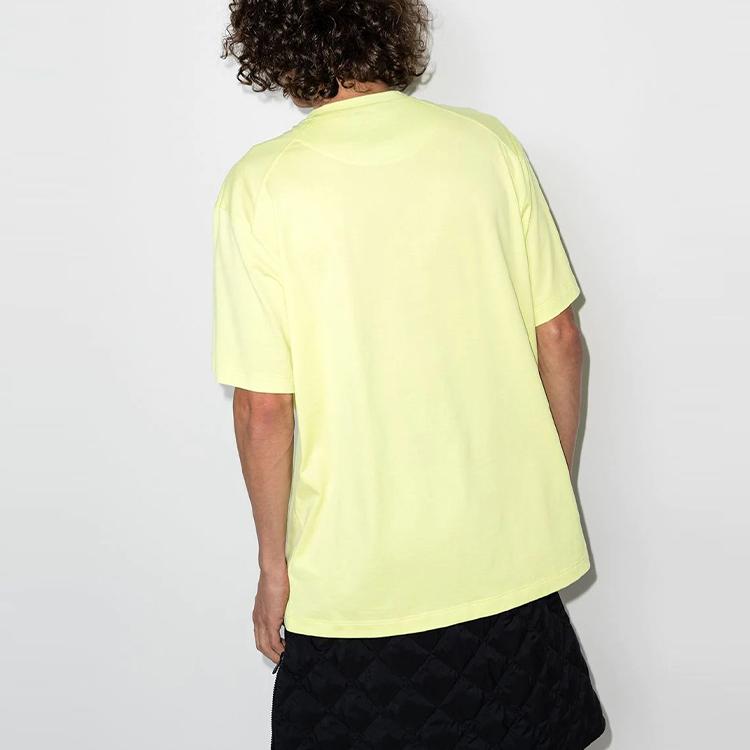 Y-3 Solid Color Logo Crew Neck Short Sleeve T-Shirt Unisex Tops Yellow HB3479