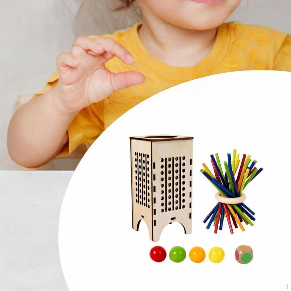 Wooden Board Game Sticks Dice Interactive Family Games Early Educational Toy Counting