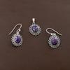 Purple Copper Turquoise Silver Pendant Earring Set, 925 Sterling Silver Handmade Jewelry, Silver Women Jewelry, Gift For Her An0451-310