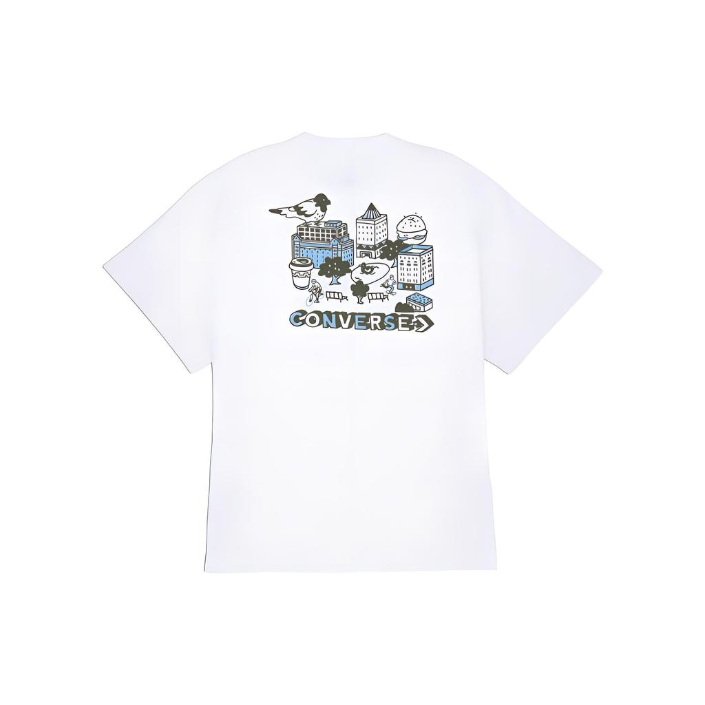 Converse City Tour T Shirts Unisex White Crew Neck Moderate Straight Fit 10026155-A03