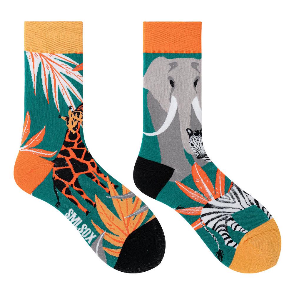 Calzini AB Asimmetrici Trendy Divertenti per Coppia Anatra Mandarina Colorati Calzini a Mezza Gamba SMLSOX