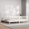 VidaXL Bed Frame with Headboard White 200x200 Cm Solid Wood 3193942