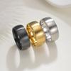 Black Wedding Band Engagement Stainless Steel Ring for Women Men