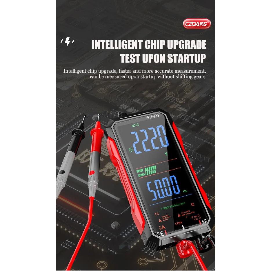 Voice Digital Multimeter Auto Range True RMS Full Screen Anti-burn Portable High Precision Electrician Continuity Tester
