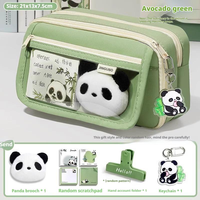 Federmäppchen mit Panda-Motiv, Große Kapazität, Hoher ästhetischer Wert, Set für Schülerinnen der Unterstufe, Schreibwarenbeutel