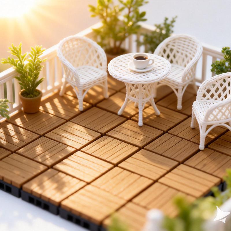 1/4Pcs 1:12 Dollhouse Flooring Simulation Outdoor Floor Bricks Miniature Modular Anti Corrosion Floor Mini Model Furniture Decor