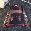 2025 Herfst/Winter Heren Trendy Patchwork Zware Borduurwerk Demon Baseballjack