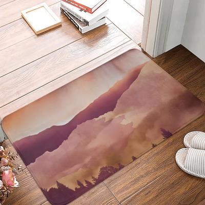 Rood bergenprint Deurmat Keukenkleed Entree deurmat badkamermat Tapijt in de slaapkamer Woonkamerkleed Woondecoratie Voetmat