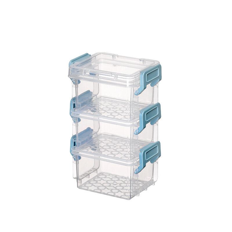 Transparent Plastic Storage Box 3 Layer Photocards Organizer Box Classification Box Stationery