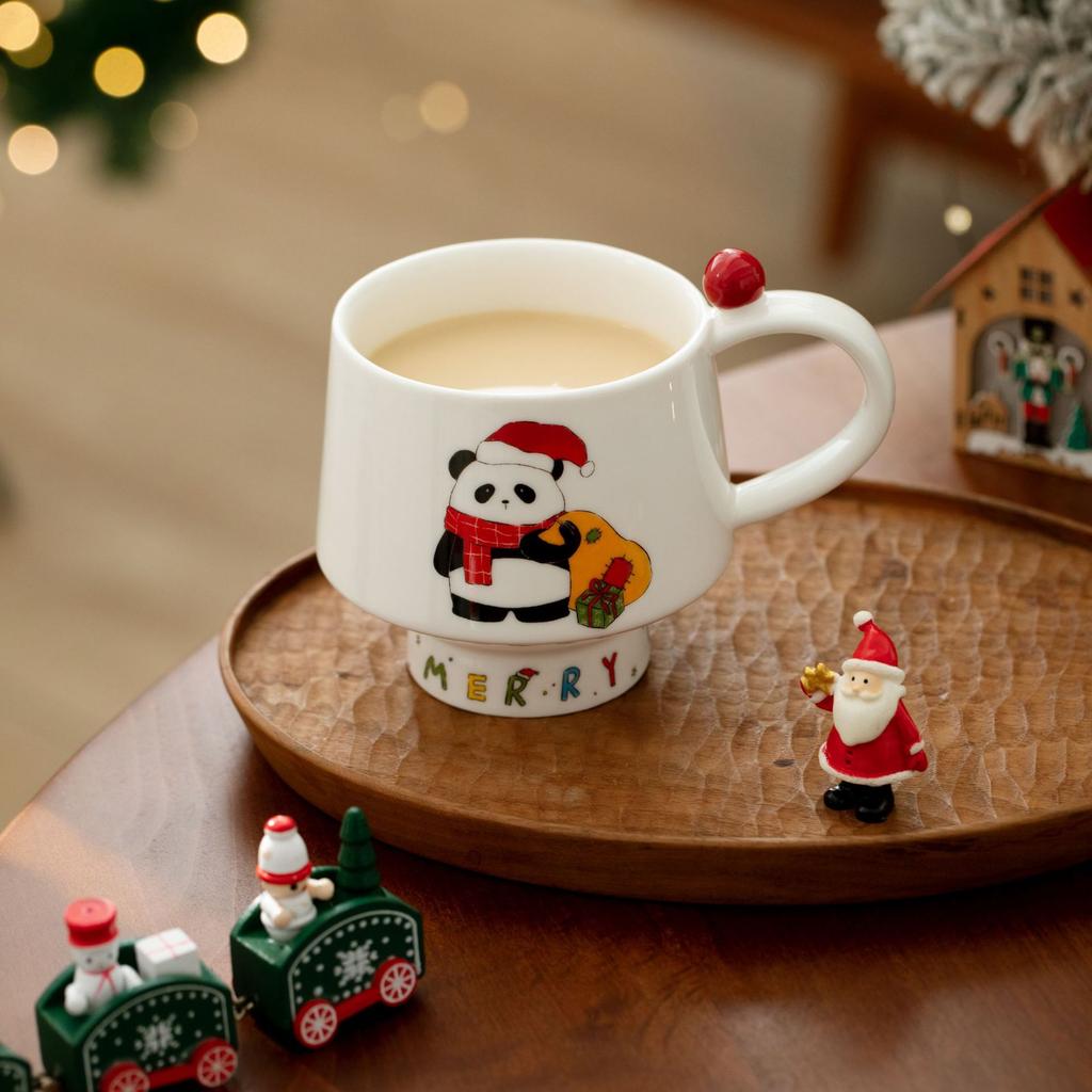 Creative Cartoon Christmas Mug Creative Coffee Cup Couple High looking Ceramic Cup Girls Drinking Water Cup for Home Use