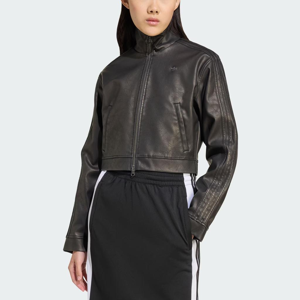 Adidas Originals Firebird Kunstleder Klassische Sport Stehkragen Reißverschlussjacke Damenjacken JW7291