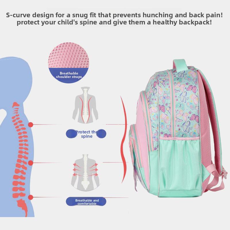 Zaini Scolastici per Bambine Set Borsa Scolastica con Borsa Pranzo Astuccio Zaino per Studenti Elementari Borsa Libri Carina