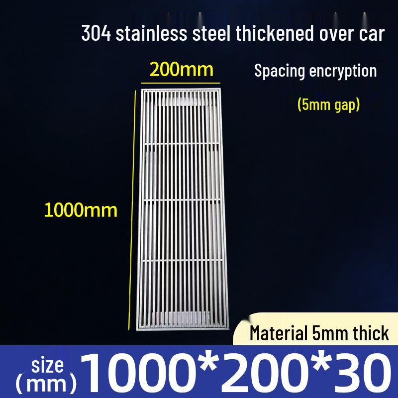 Gitterrostabdeckung aus Edelstahl 304 für Entwässerungsrinnen und Schächte.