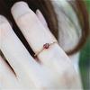 Niche Heart Ruby Open Ring Women's Light Luxury Pair Senior Sense Adjustable Index Finger Ring Tide Casual Everyday Dainty Minimalist Jewelry