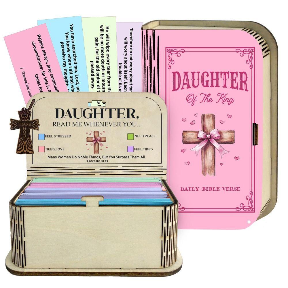 150 Cards Set Bible Verse Cards Handmade Bible Study Bible Verses Box Daily Inspiration Wooden Storage Church Events
