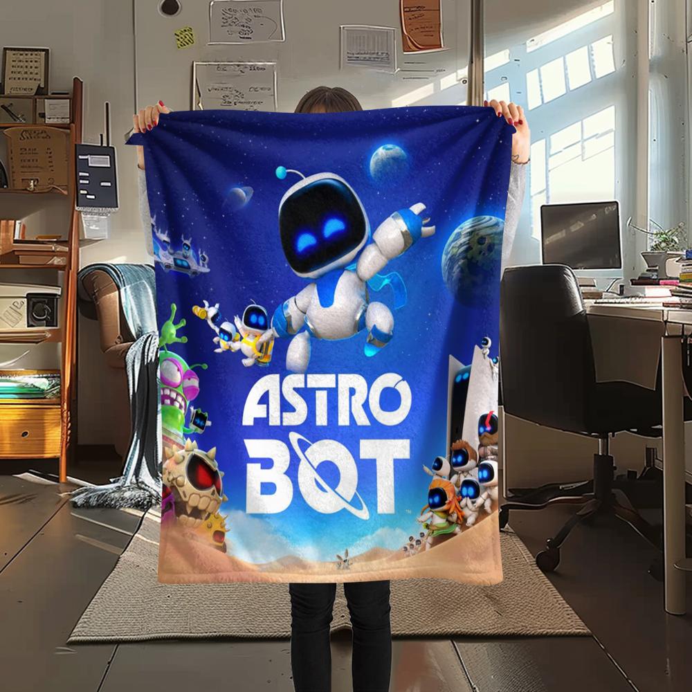 1 Pezzo Coperta in Flanella con Stampa ASTRO BOT, Alta Qualità, Confortevole per Tutte le Stagioni, Decorazione per la Casa, Calore e Comfort, Perfetta per Regali di Natale