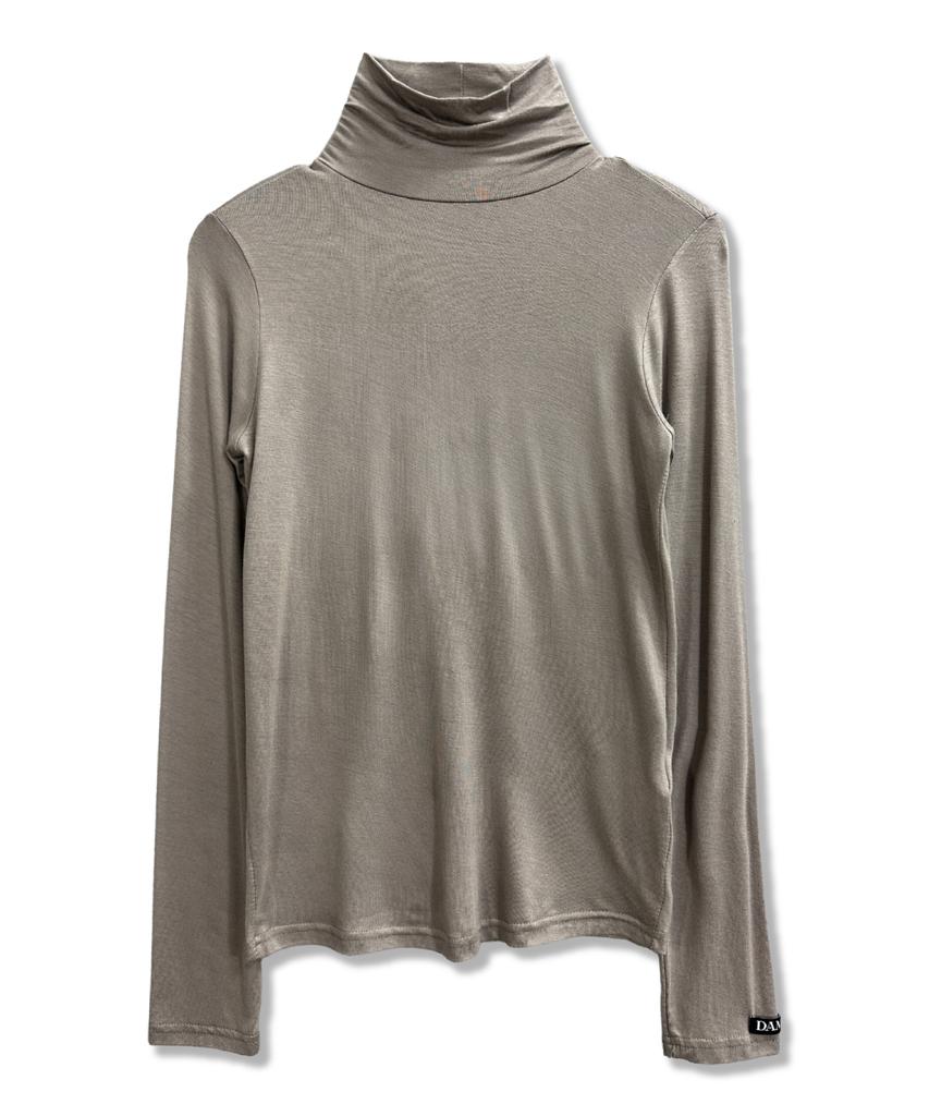 Damiswi Slim Turtleneck Long Sleeve_Beige
