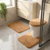 Bathroom Rug Set 3 Piece Includes Non Slip Bath Mat Contour Rug and Toilet Lid Cover Soft Shaggy Microfiber Absorbent Mat for Home Hotel Use