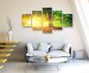 No Framed Sunset Trees Natural Forest 5 Pcs Canvas Picture Turquoise Wall Art Print Canvas Painting Wall Decor for Living Room