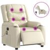 Electric Massage Chair Cream Faux Leather