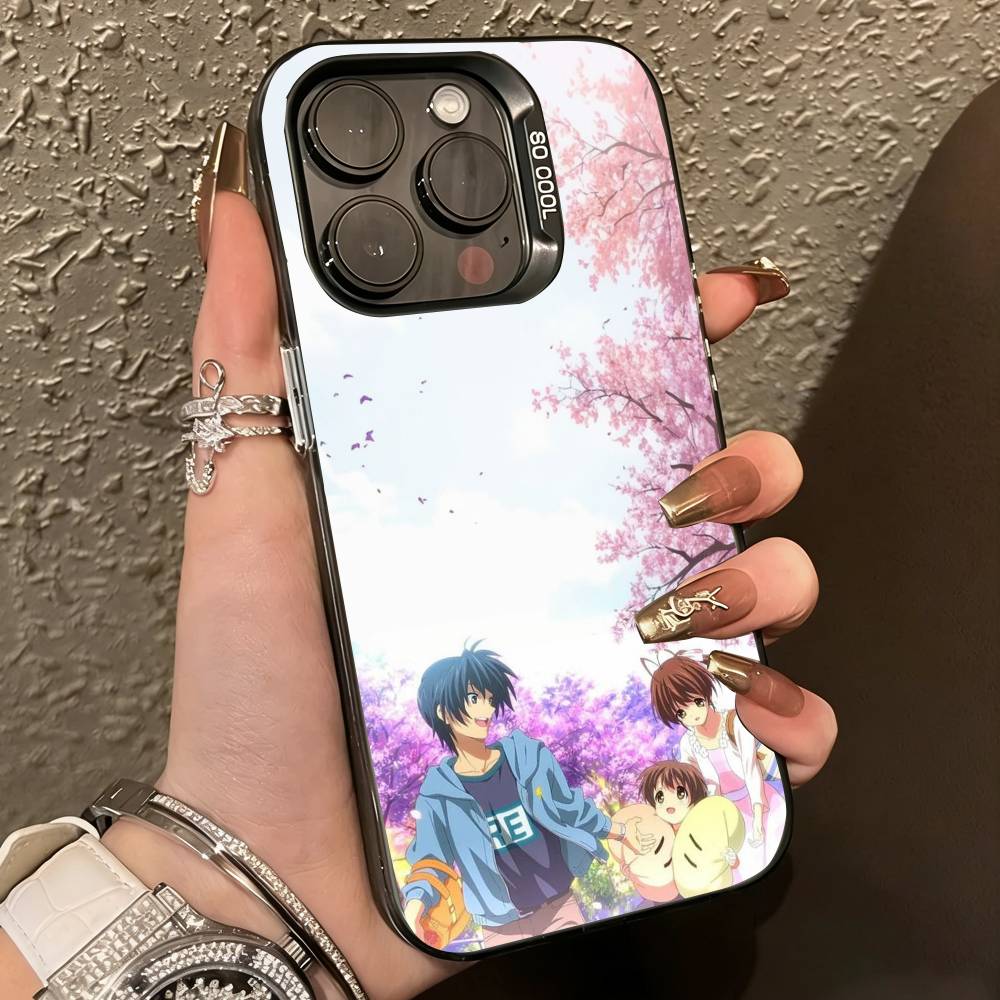 Anime Clannad-d Phone Case For iPhone 17,16,15,14,13,12,11 Plus,Pro Max,XS,Colorful Silver Black Cover
