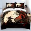 Samurai and Yin-Yang Harmony Print Soft Comfortable Duvet Cover Bedding Set Included 1*Duvet Cover 2*Pillowcases