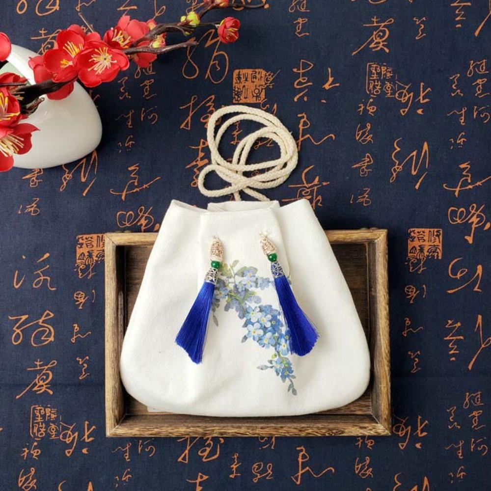 

Сумка-мешочек на шнурках в стиле ханьфу с цветочной вышивкой из хлопка, сумка через плечо с китайским принтом, женская Style 3