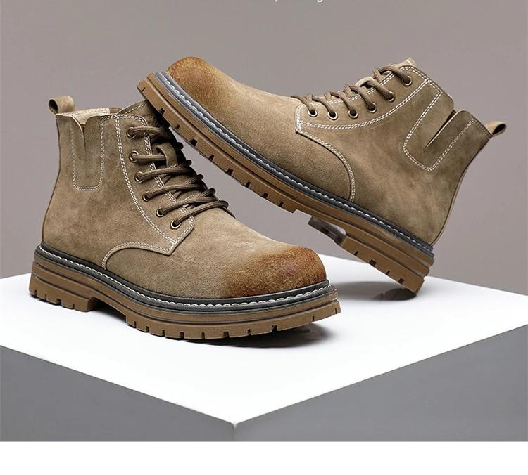 Модные мужские ботинки в британском стиле на толстой подошве 2024 года — фото 3