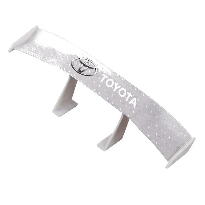 1Pcs Carbon Fiber Car Mini Rear Spoiler Mini Small Wing Model Decoration For Toyota TRD RAV4 Avensis Yaris Levin Reiz Crown Vios