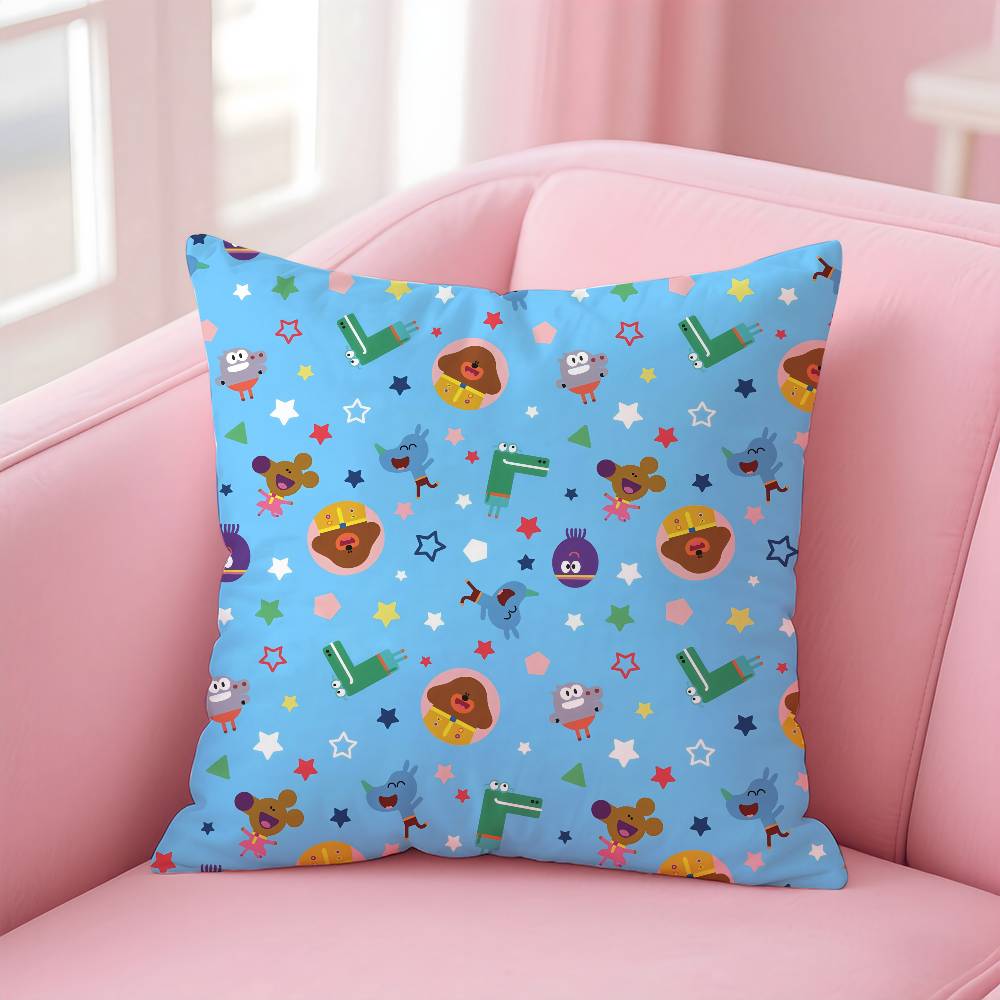 

Cartoon H-Hey D-Duggees Cute Pillow Case pattern printing pillowcase living room sofa cushion cover bedroom room decor 16x16Inch