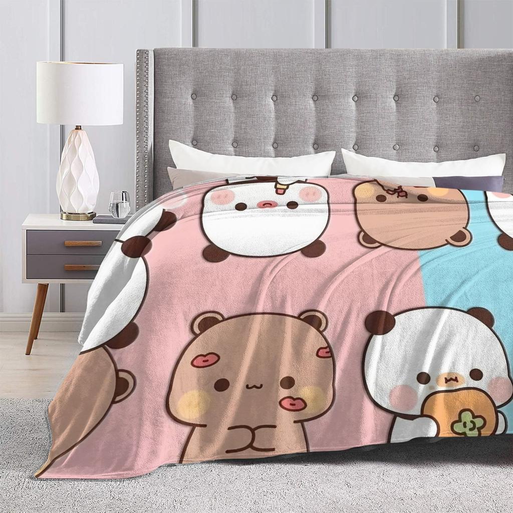 Cartoon Panda Bubu Dudu Blanket Fleece Spring Autumn   Multifunction Warm Throw Blanket for Home Bedroom Plush Thin Quilt