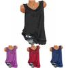 Women's Loose Sleeveless Vest T-shirt Blouse With Elegant Boho Lace Design In Plus Sizes