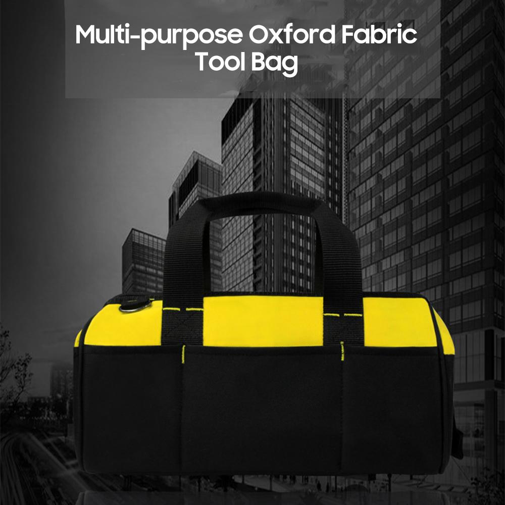 Multi-purpose Oxford Fabric Tool Bag Wide Mouth Zipper Bag Multifunction Utility Bag with Carrying