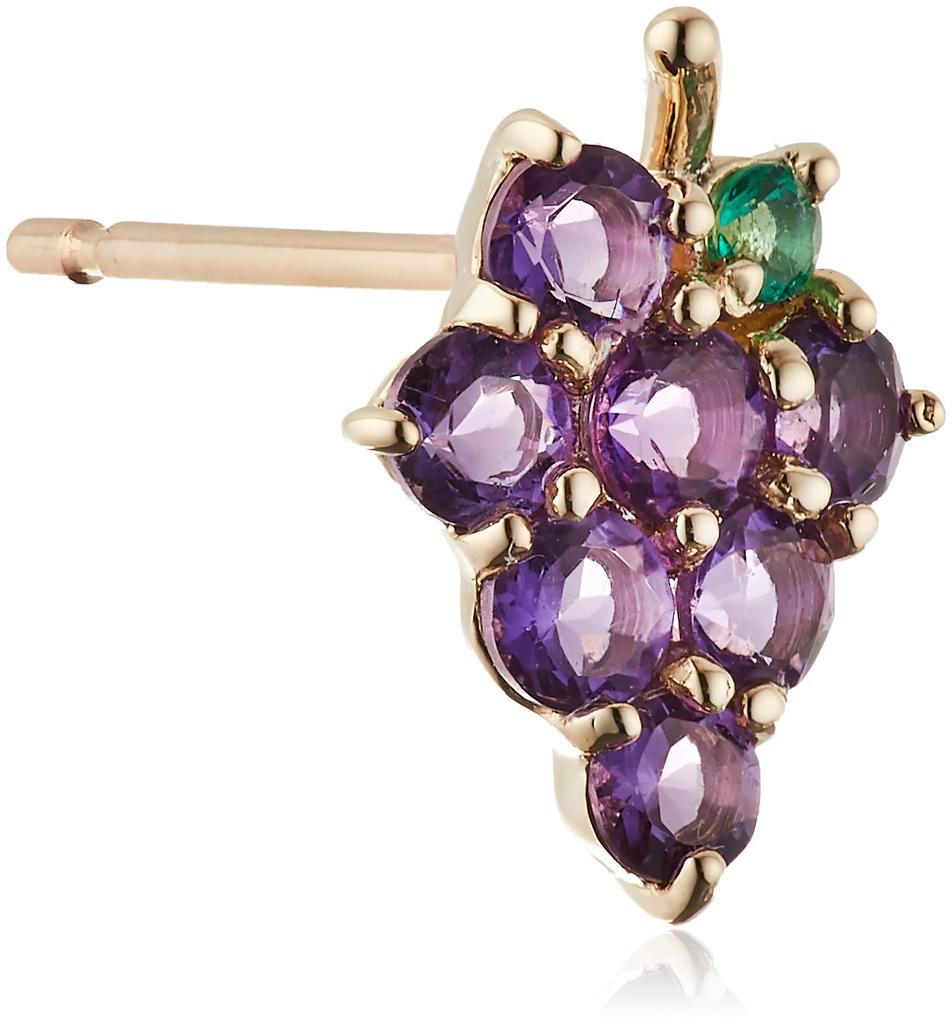 BLOOM February Birthstone Amethyst and Grape Earrings in 10K Yellow Gold (Single Ear) 0222-9109-0019-0000