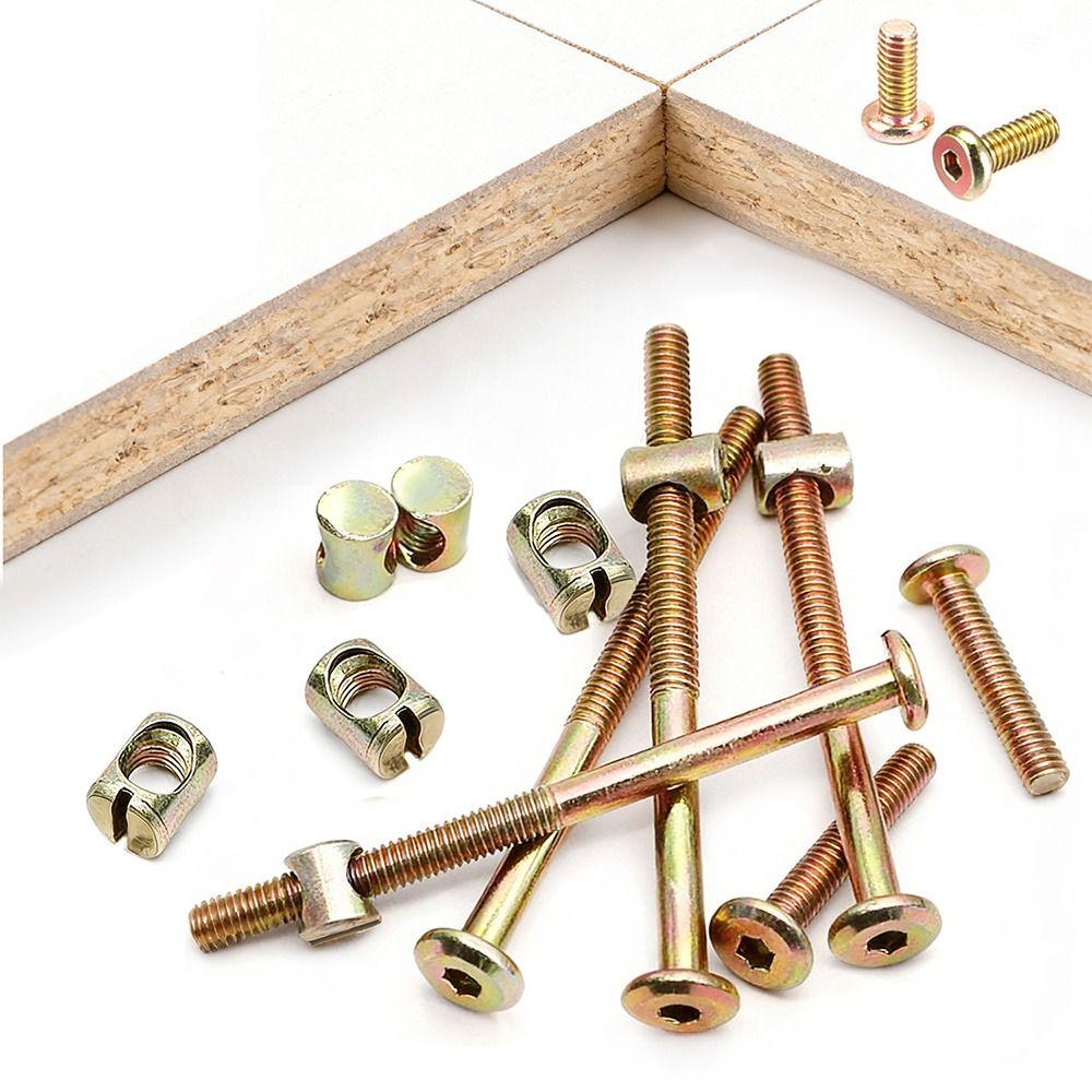 10Pcs 40-100mm M6 Furniture Bolts  for Bed Frame Chair Cabinet Furniture Assembly