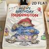 1Pc Paddington Bear Print Flannel Blanket, High Quality Comfortable for All Seasons, Home Decor, Warmth and Comfort, Perfect for Christmas Gifts