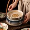 Japanese Retro Ceramic Plates Plants Flowers Ceramic Plates Tableware Main Course Decorative Round Plates Household Tableware