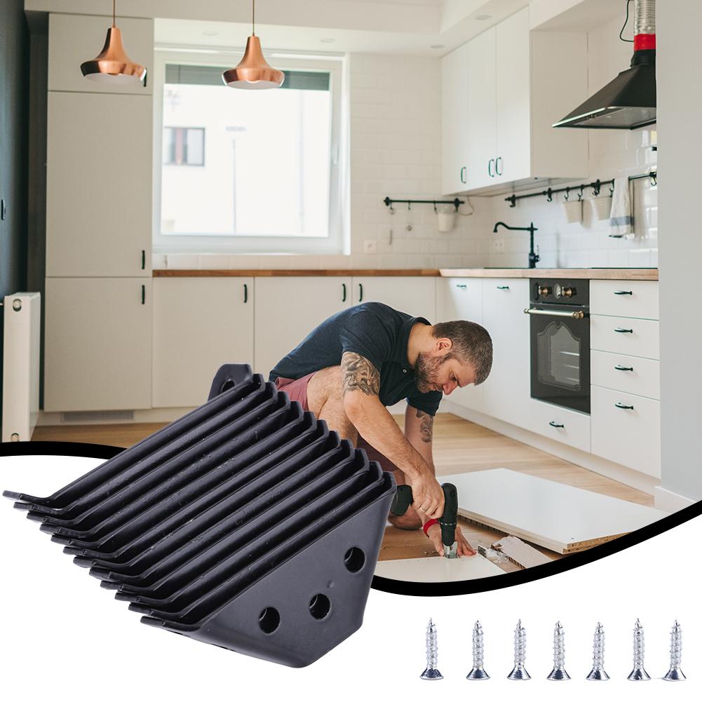 12 PCS Triangular Support Brackets with Screws Furniture Angle Shelf Connector for Wood Furniture Drawer Cabinet Table and Chair