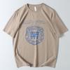 Foreign Trade Surplus American-Style Printed Vintage Washed Pure Cotton Round-Neck Short-Sleeve T-Shirt Trendy Brand Loose Casual T-Shirt for Men