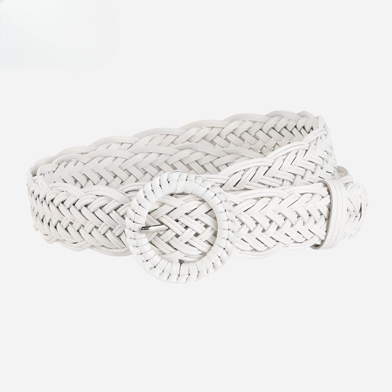 New Piercing-free Braided Belt Women's Decorative Suit Dress Waist-hugging Retro Belt Women's Style