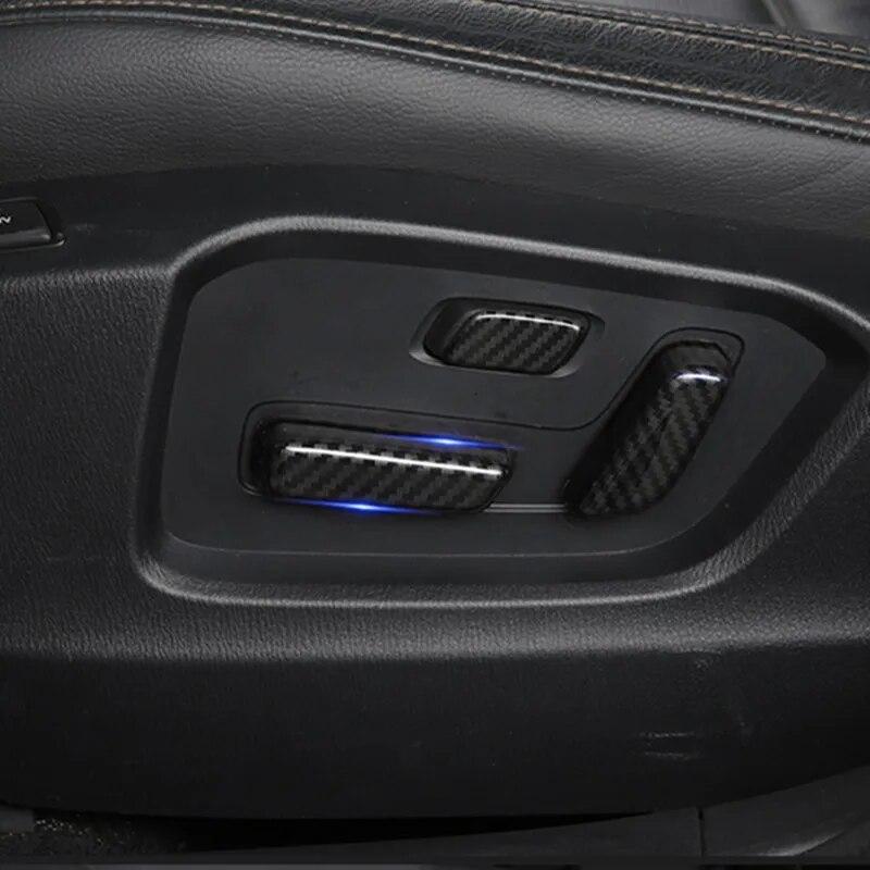 5pcs Carbon Fibre for Mazda 6 Atenza M6 2017 2018 Interior Power Seat Adjustment Switch Cover Trims Car Styling Auto Accessories