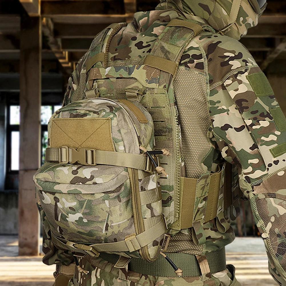Mini Hydration Bag Outdoor Tactical Backpack Water Bladder Carrier Zipper Pouch Outdoor Hunting Bag 1000D Nylon Outdoor Sports