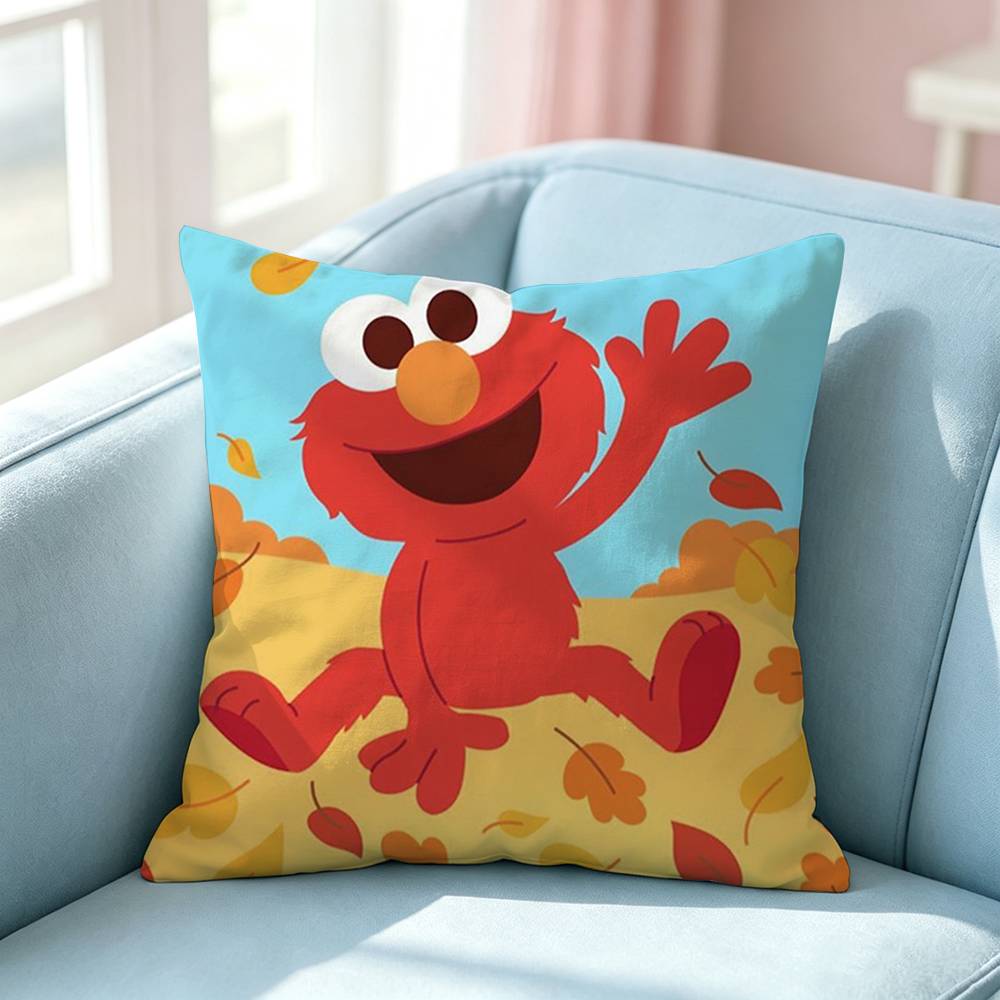 The Cute Cartoon EElmo Square DoubleSided printed Pillow Case Bedroom Bedside Pillow Sofa Cushion Cover