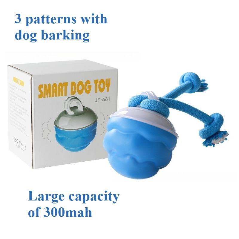 Electronic Interactive Pet Toy Moving Ball Smart Dog Toy Ball Rope USB 3 Modes Automatic Moving Bouncing for Puppy Chew Products