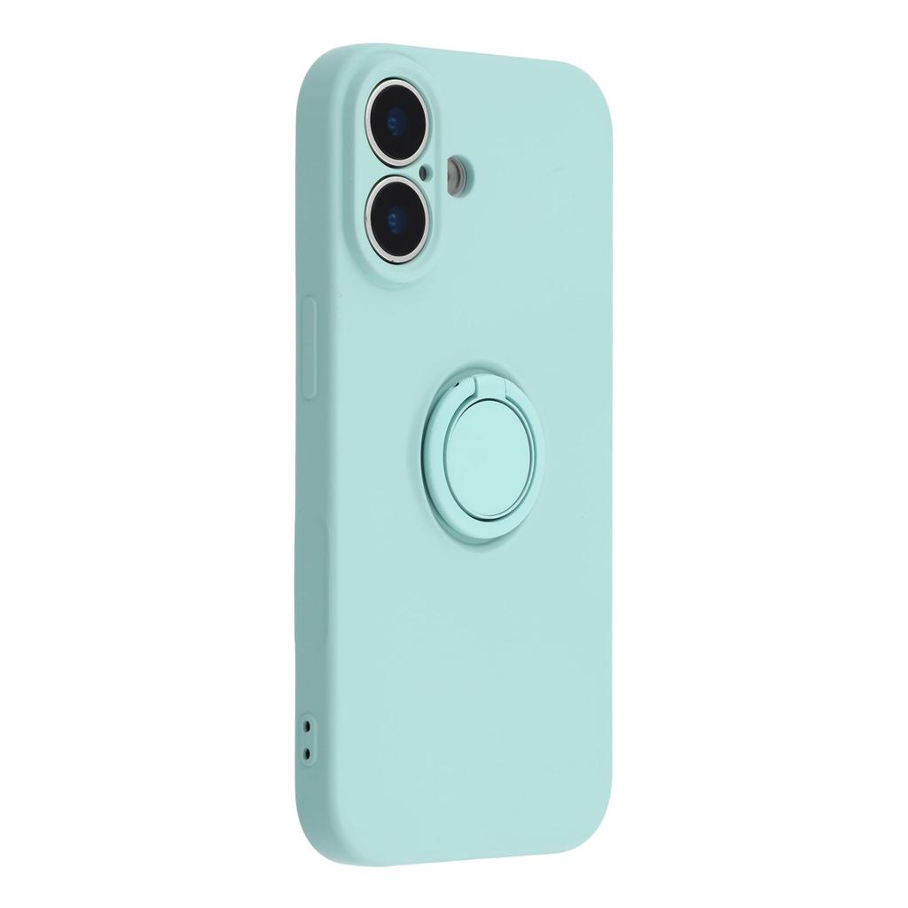 For iPhone 17 Silicone Case with Strap Ring Kickstand Phone Cover