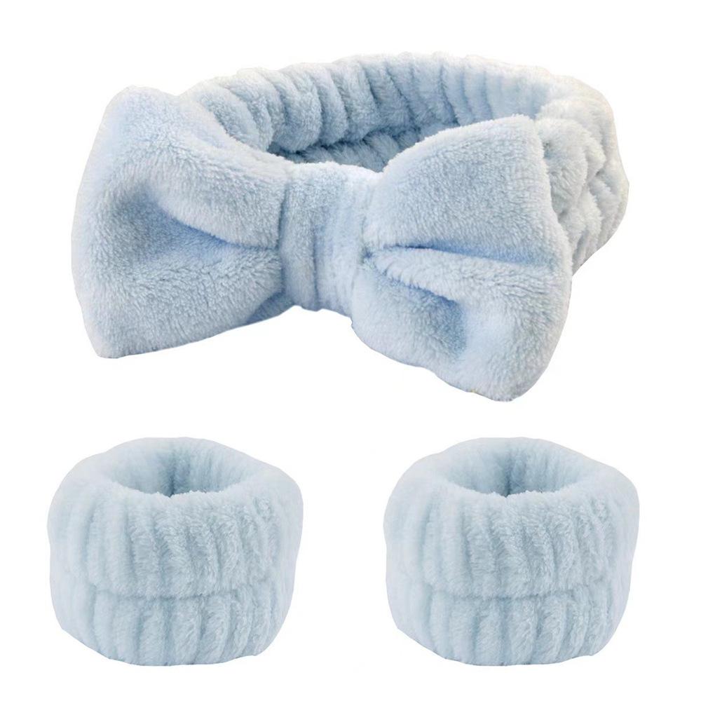 Plush Flannel Absorbent Wristbands & Splash-Proof Headband Set
