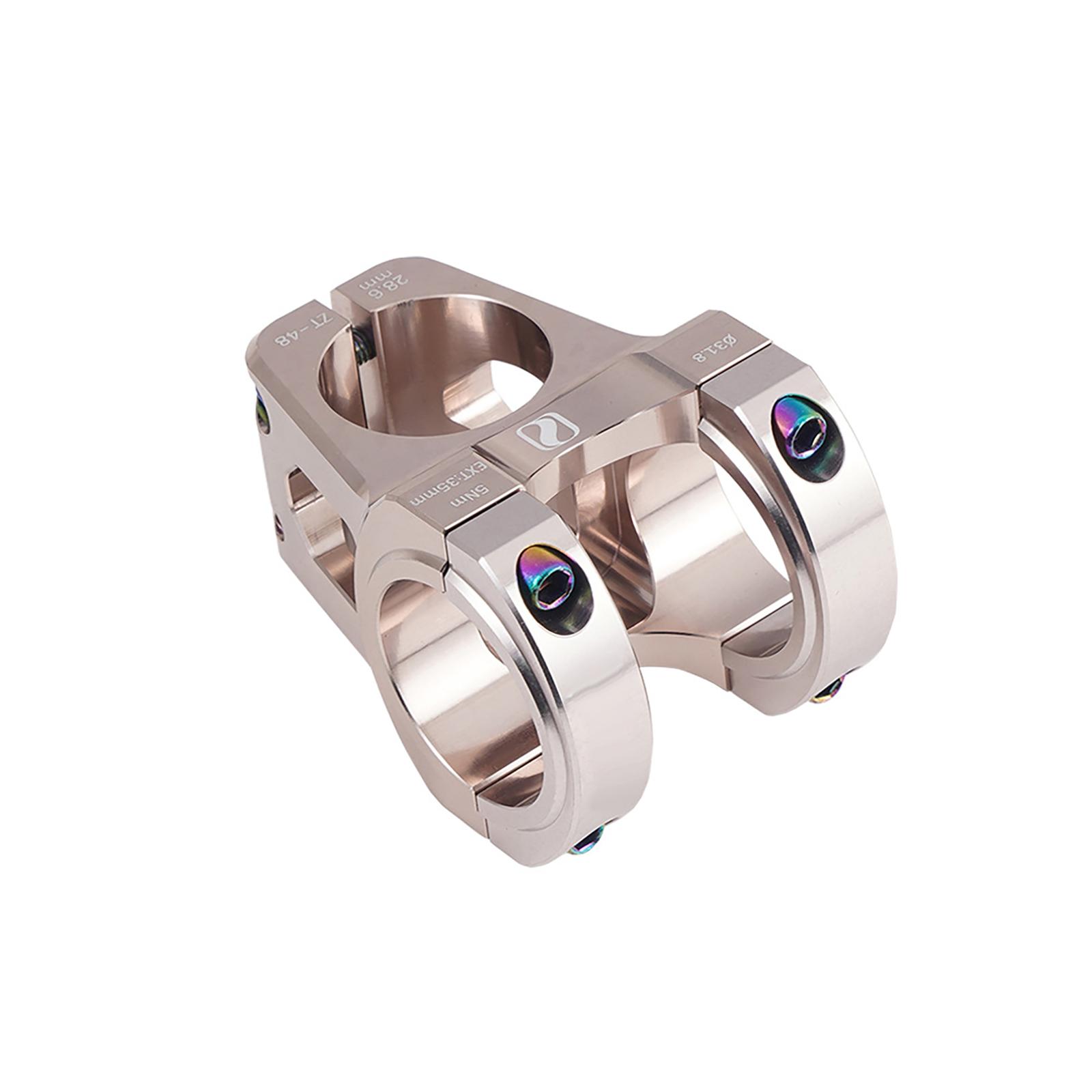 31.8x35 Stem Bicycle Stems, CNC Aluminum Alloy Mountain Bike Short Handlebar Stem For Road Bike BMX Cycling Fixie Gear Mountain Bike Stem titanium color #1