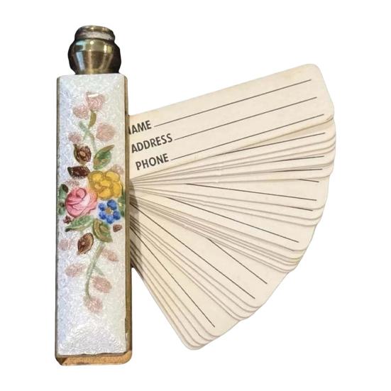 1/2/3Pcs Enamel Flower Brass Phone Book Handmade Vintage Chinese Style Mini Pocket Portable Floral Phone Directory Address Book Collectible Decoration
